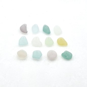 Pastel Sea Glass Beads for Jewelry Making Charms Craft Supply