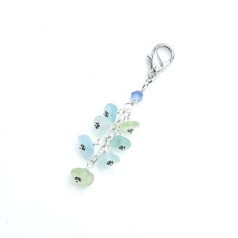 sea glass zipper pull charm