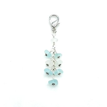 sea glass clip on purse charm