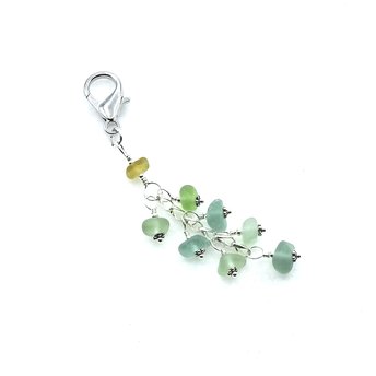 real sea glass zipper pull