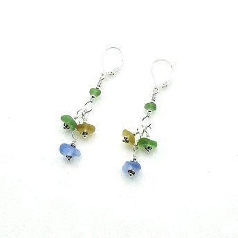 sea glass drop earrings 
