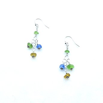 real sea glass earrings for women
