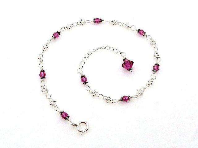 fuchsia pink ankle bracelet