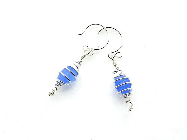 cornflower blue drop earrings 