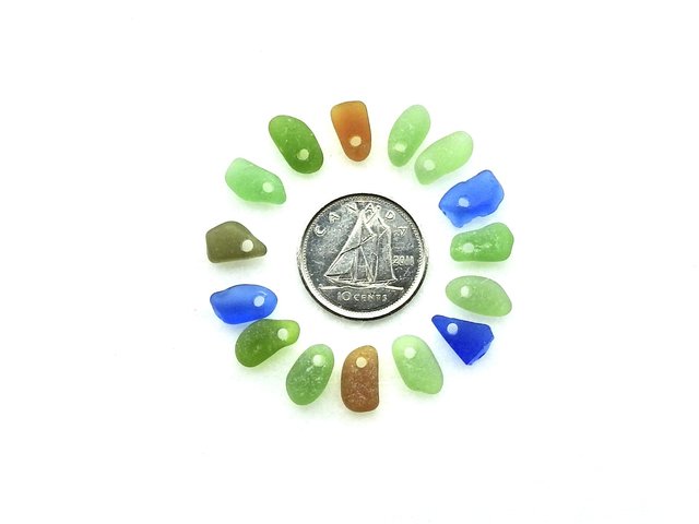 Sea Glass Tiny Charms Top Drilled Real Beach Glass Fringe Beads for Jewelry Making Sew On