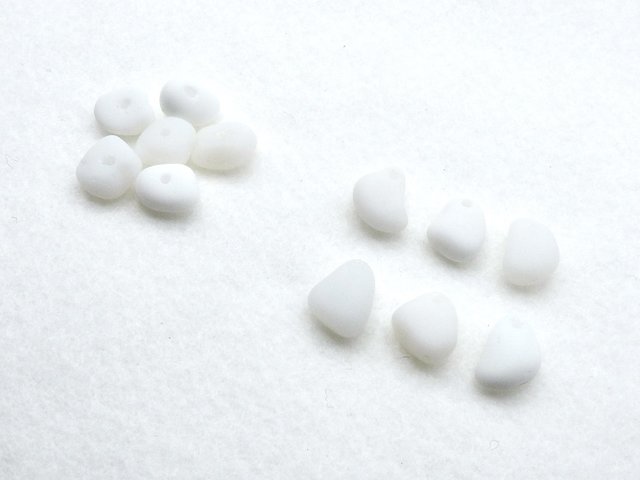 Milk White Sea Glass Charms Drilled Beads for Jewelry Making Opaque Craft Supply