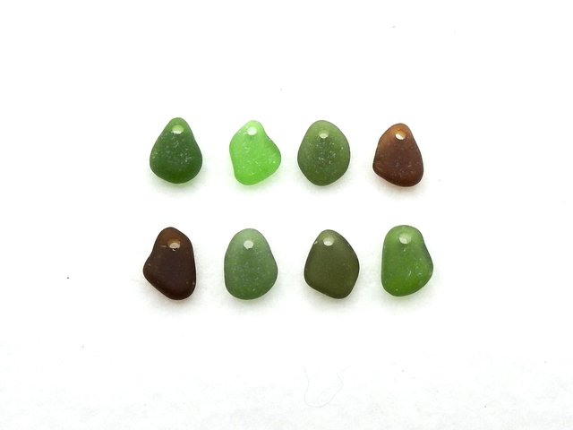 Drilled Sea Glass Beads Top Hole Beach Charms for Jewelry Making Summer Craft Supply
