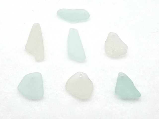 Light Pastel Sea Glass Pendants Drilled for Jewelry Making Keychains Beach Craft Supply