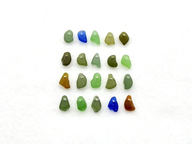 Tiny Real Sea Glass Charms Drop Beads Mermaid Tears for Jewelry Sew on Fringe